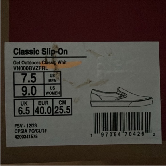 Vans Classic Slip-On Get Outdoor
Marshmallow Women 9.0 US Mens 7.5 US - Picture 11 of 11